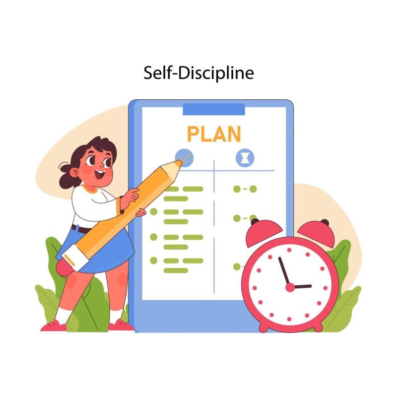 self-discipline-concept-flat-illustration-vector
